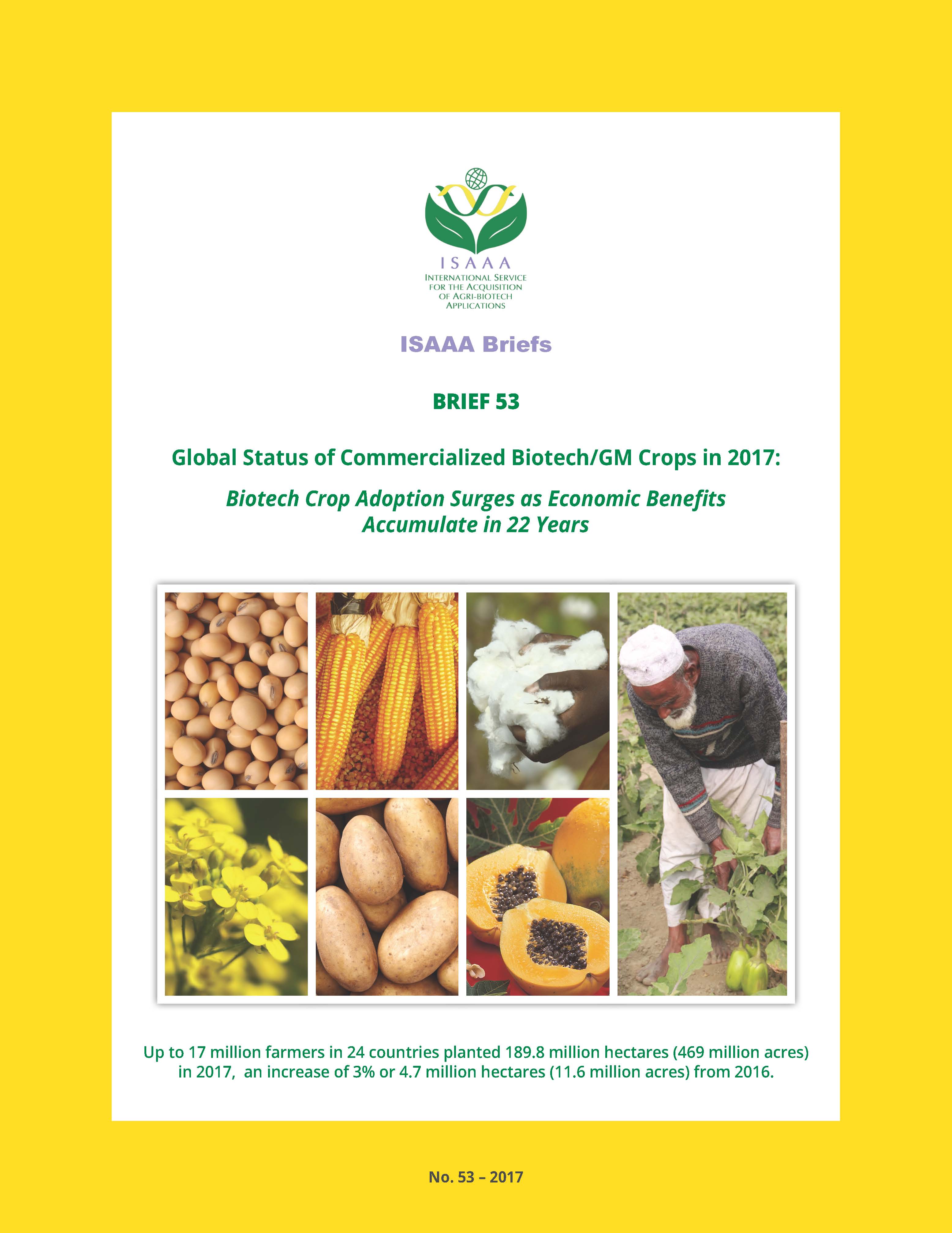 Global Status of Commercialized Biotech/GM Crops: 2017
